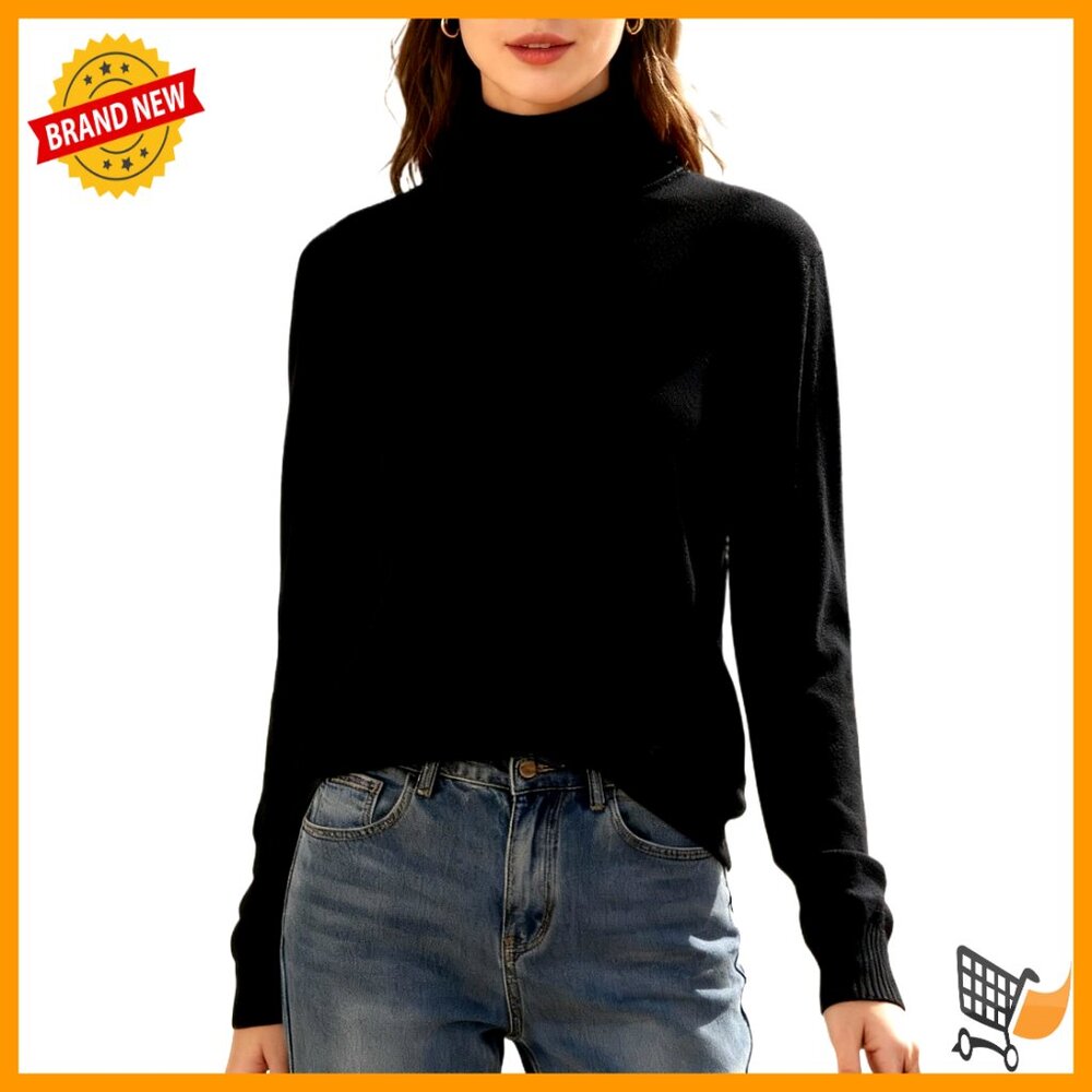 Turtleneck Sweater Long Sleeve Knit Pullover Casual Winter Elegant Minimal